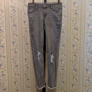 old navy rockstar grey destroyed skinny jeans